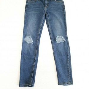 Free People Womens Knee Blowout Destroyed Skinny Stretch Jeans Size W 27 (28x27)